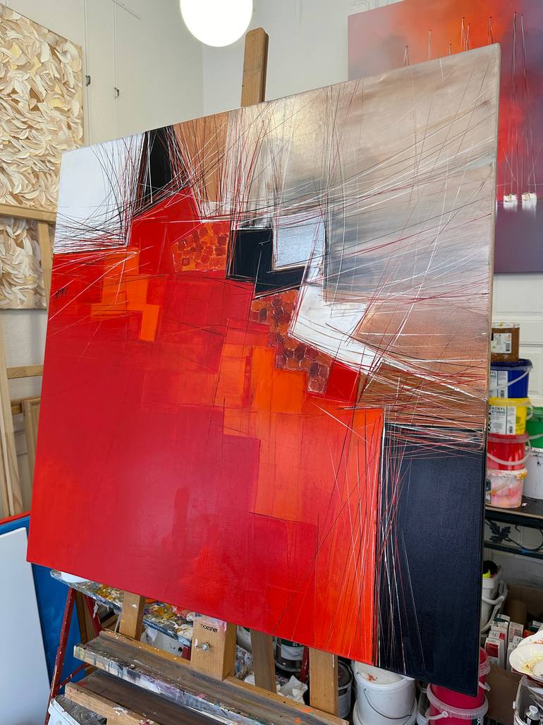 Original Abstract Geometric Painting by Olivier Messas