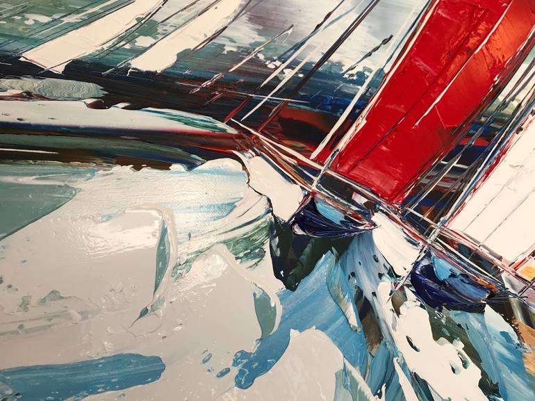 Original Abstract Boat Painting by Olivier Messas