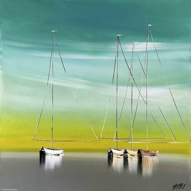 Original Figurative Boat Paintings by Olivier Messas