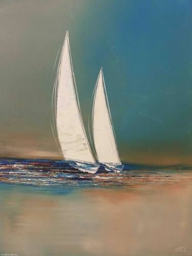 Saatchi Art Artist Olivier Messas; Painting, “Les deux voiliers... (3) “The two sailing boat... (3)”” #art