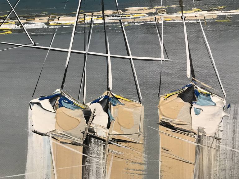 Original Figurative Sailboat Painting by Olivier Messas