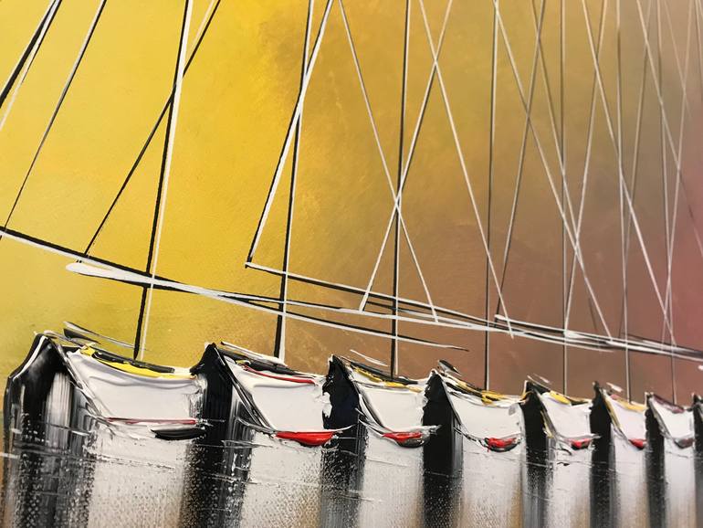 Original Abstract Expressionism Boat Painting by Olivier Messas