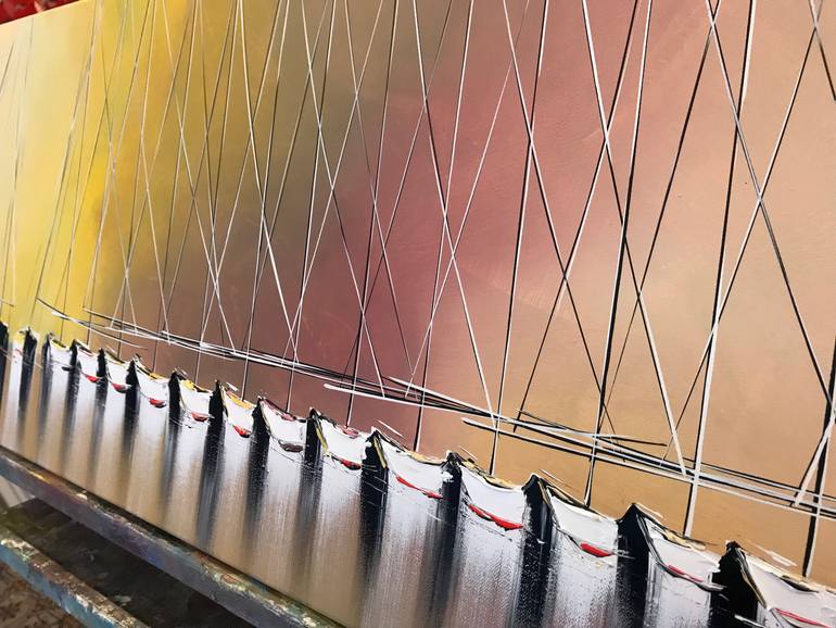 Original Abstract Expressionism Boat Painting by Olivier Messas