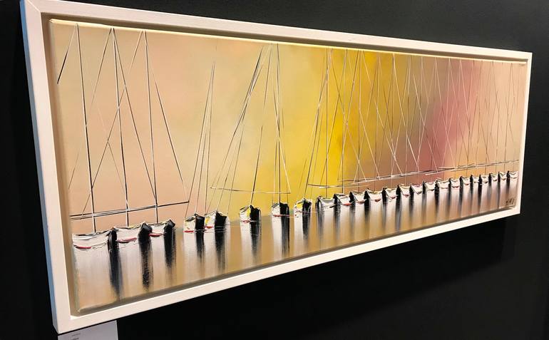 Original Abstract Expressionism Boat Painting by Olivier Messas