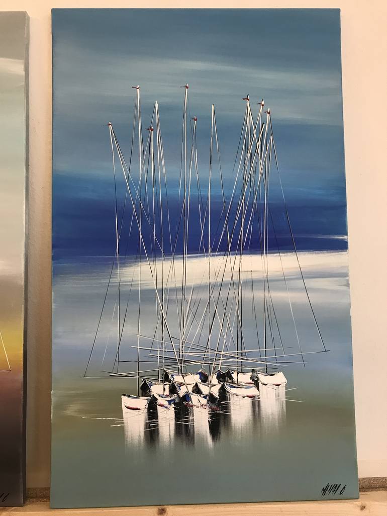 Original Sailboat Painting by Olivier Messas