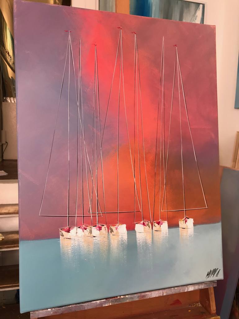 Original Boat Painting by Olivier Messas