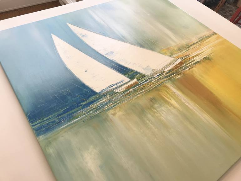 Original Sailboat Painting by Olivier Messas