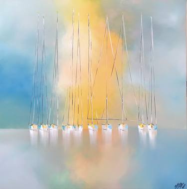 Original Abstract Expressionism Sailboat Paintings by Olivier Messas