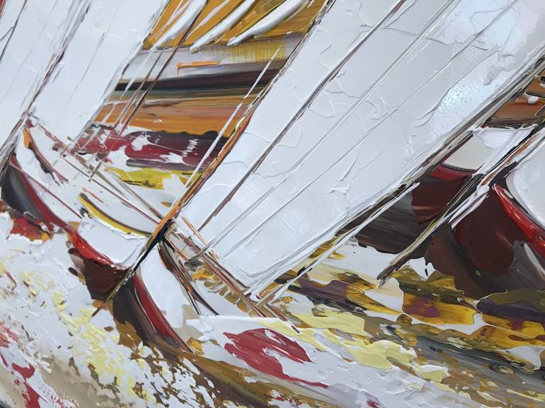 Original Abstract Expressionism Sailboat Painting by Olivier Messas