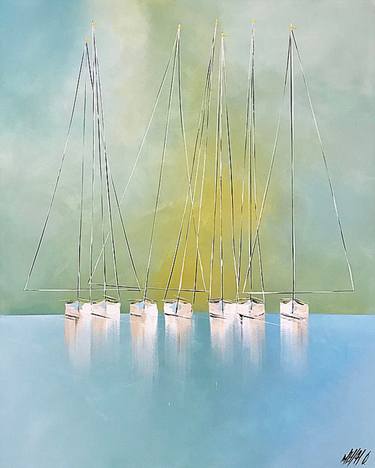 Original Abstract Expressionism Boat Paintings by Olivier Messas