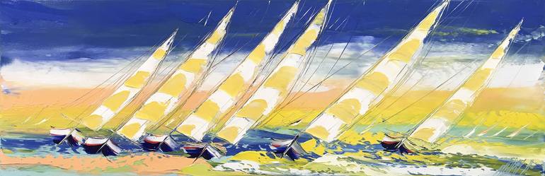 Original Abstract Expressionism Sailboat Paintings by Olivier Messas