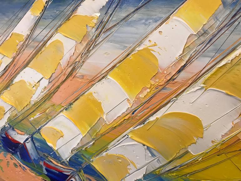 Original Abstract Expressionism Boat Painting by Olivier Messas