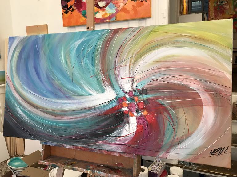 Original Fine Art Abstract Painting by Olivier Messas