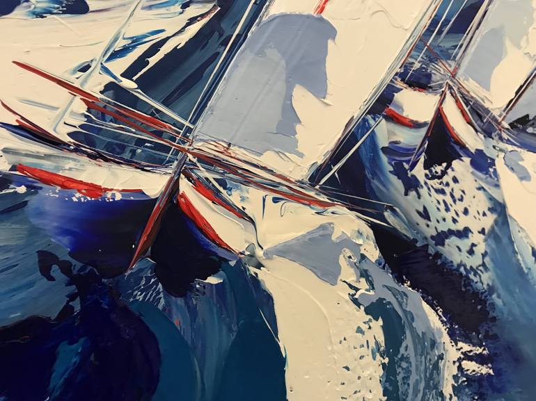 Original Sailboat Painting by Olivier Messas