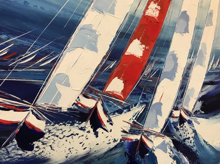 Original Sailboat Painting by Olivier Messas