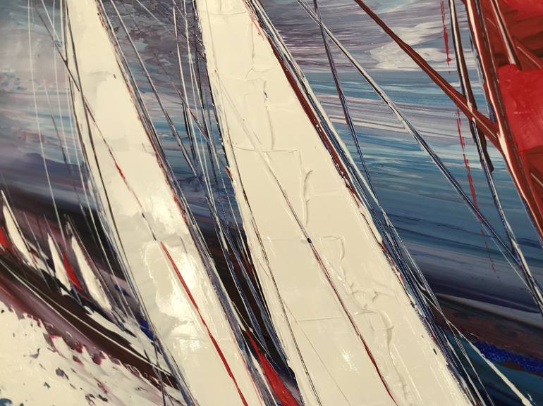 Original Sailboat Painting by Olivier Messas