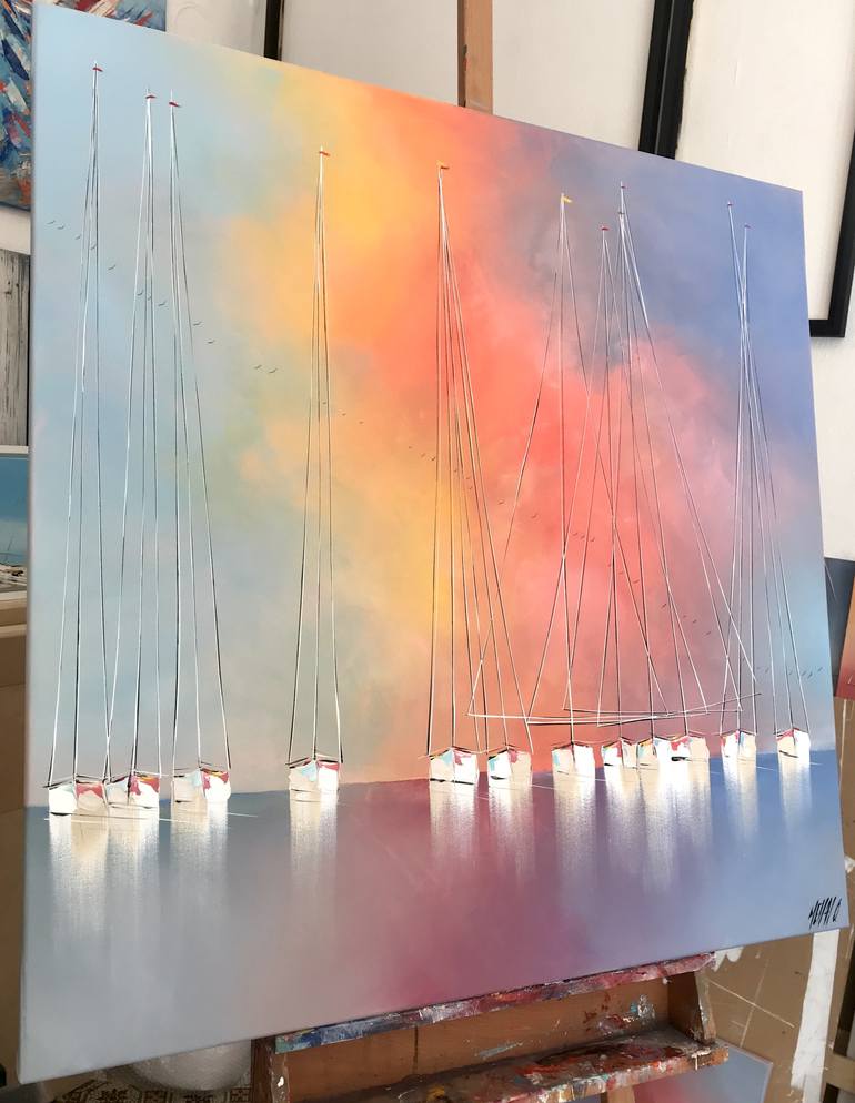 Original Sailboat Painting by Olivier Messas