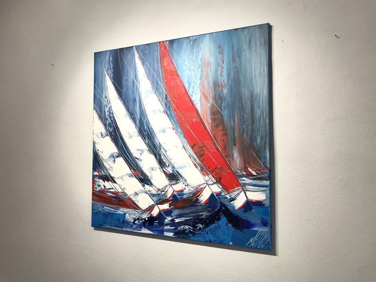 Original Sailboat Painting by Olivier Messas