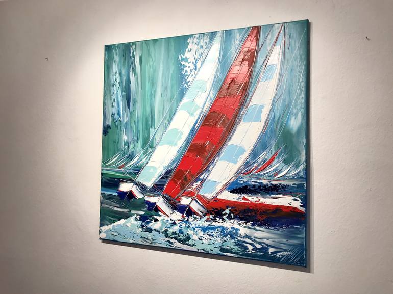 Original Sailboat Painting by Olivier Messas