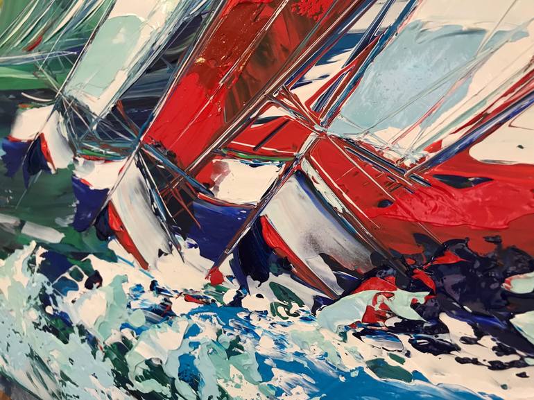 Original Sailboat Painting by Olivier Messas