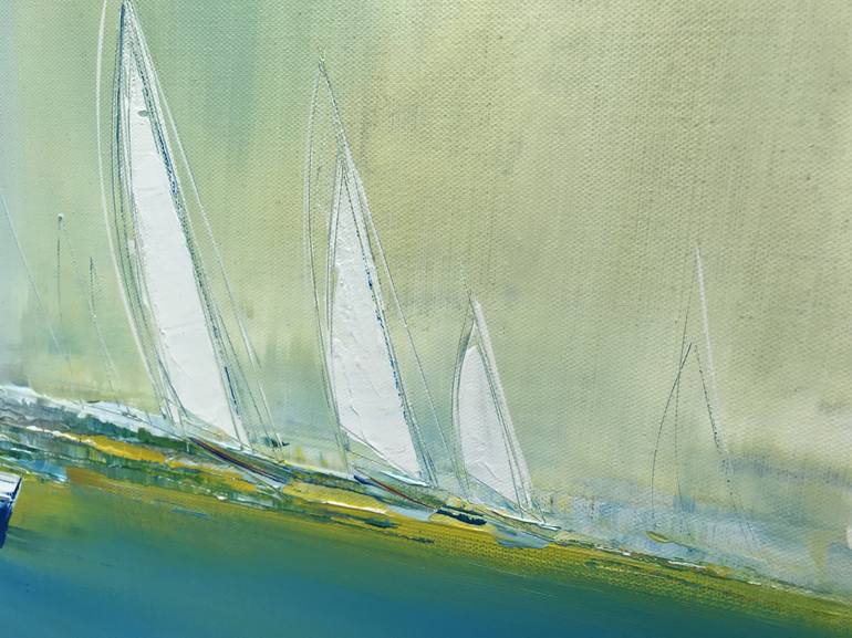 Original Sailboat Painting by Olivier Messas