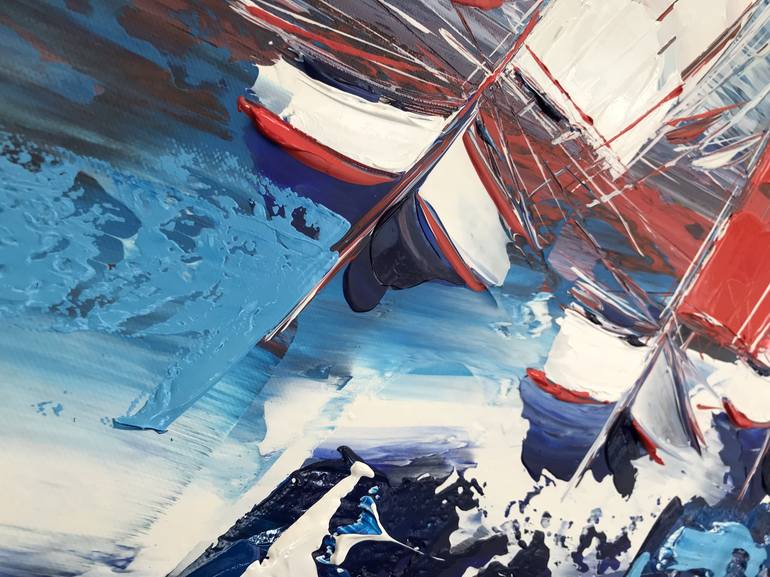 Original Figurative Sailboat Painting by Olivier Messas