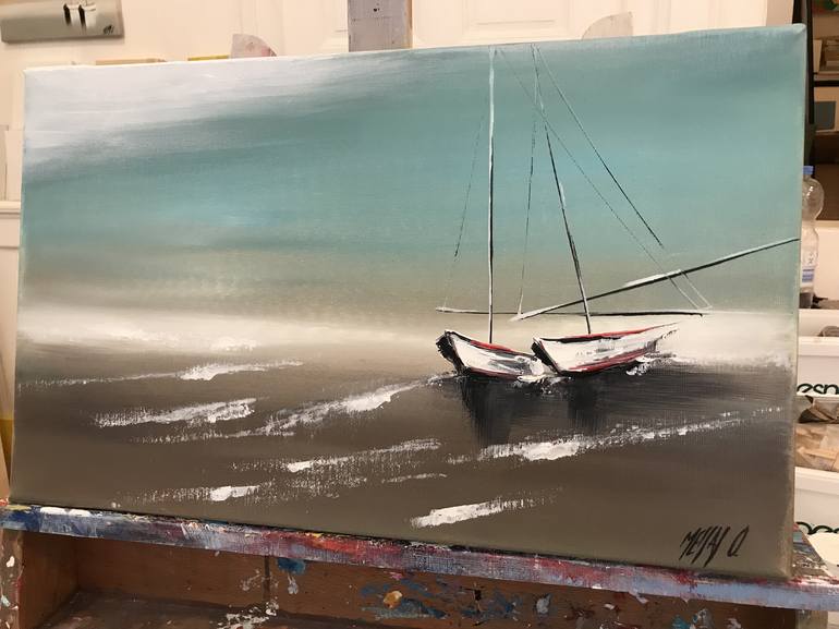 Original Sailboat Painting by Olivier Messas