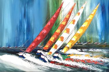 Original Sailboat Paintings by Olivier Messas