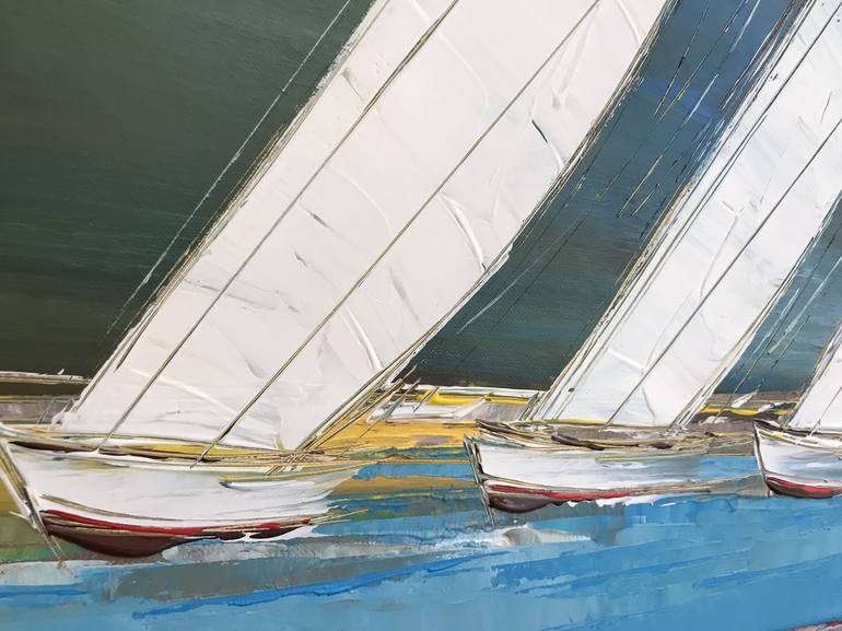 Original Sailboat Painting by Olivier Messas