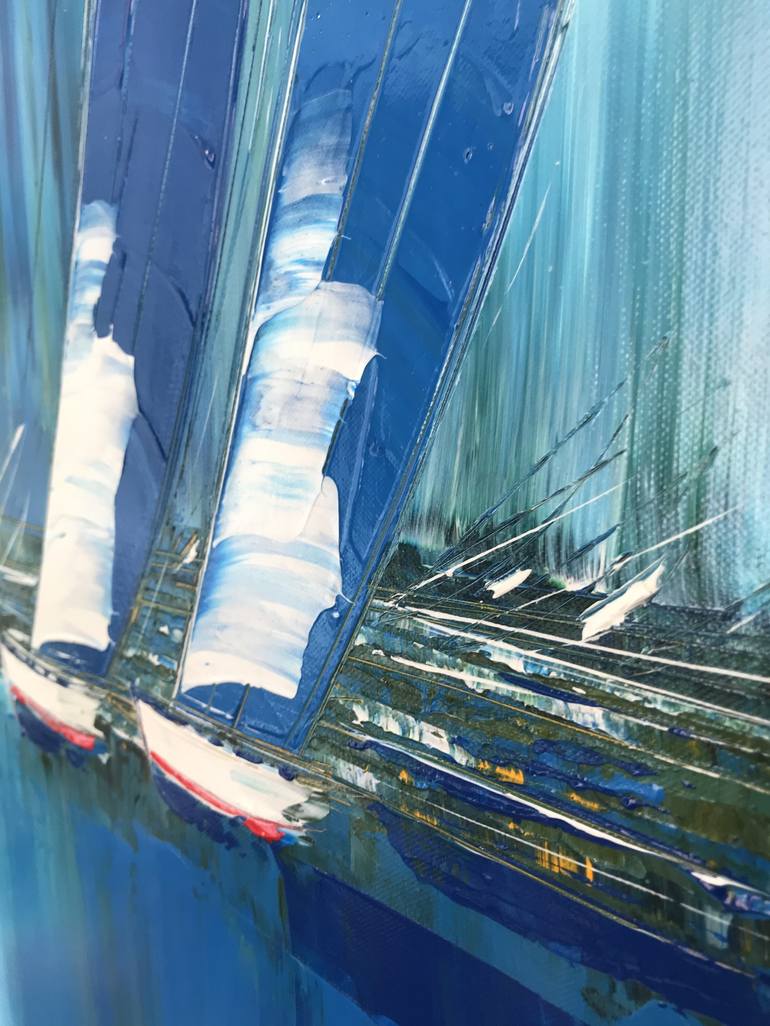 Original Sailboat Painting by Olivier Messas