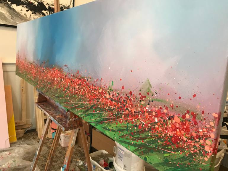 Original Abstract Floral Painting by Olivier Messas