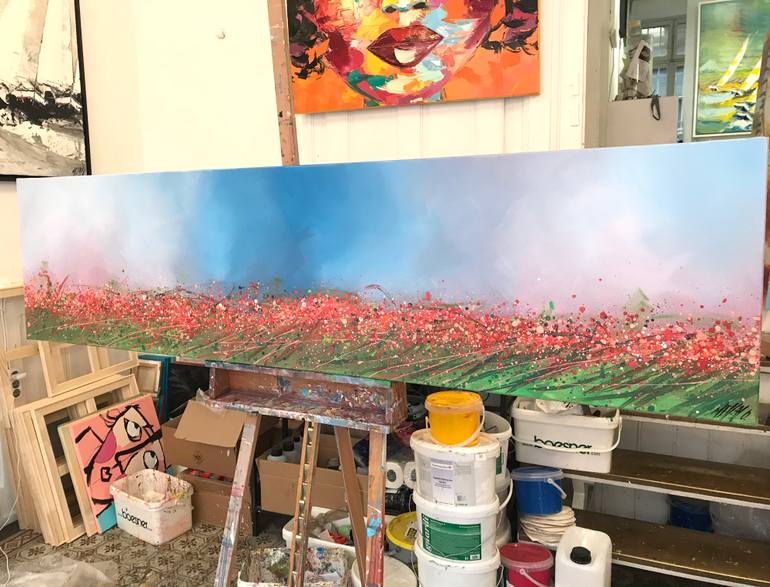Original Abstract Floral Painting by Olivier Messas