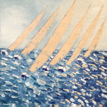 Original Fine Art Sailboat Paintings by Olivier Messas