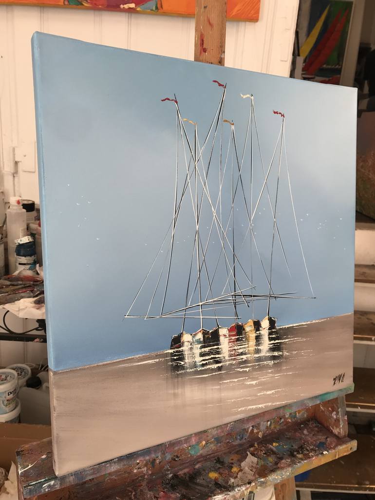 Original Sailboat Painting by Olivier Messas