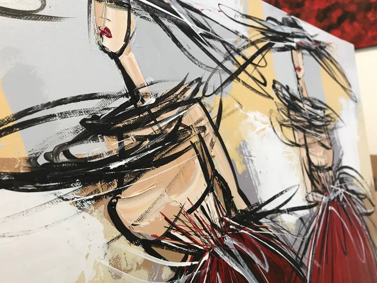 Original Art Deco Women Painting by Olivier Messas