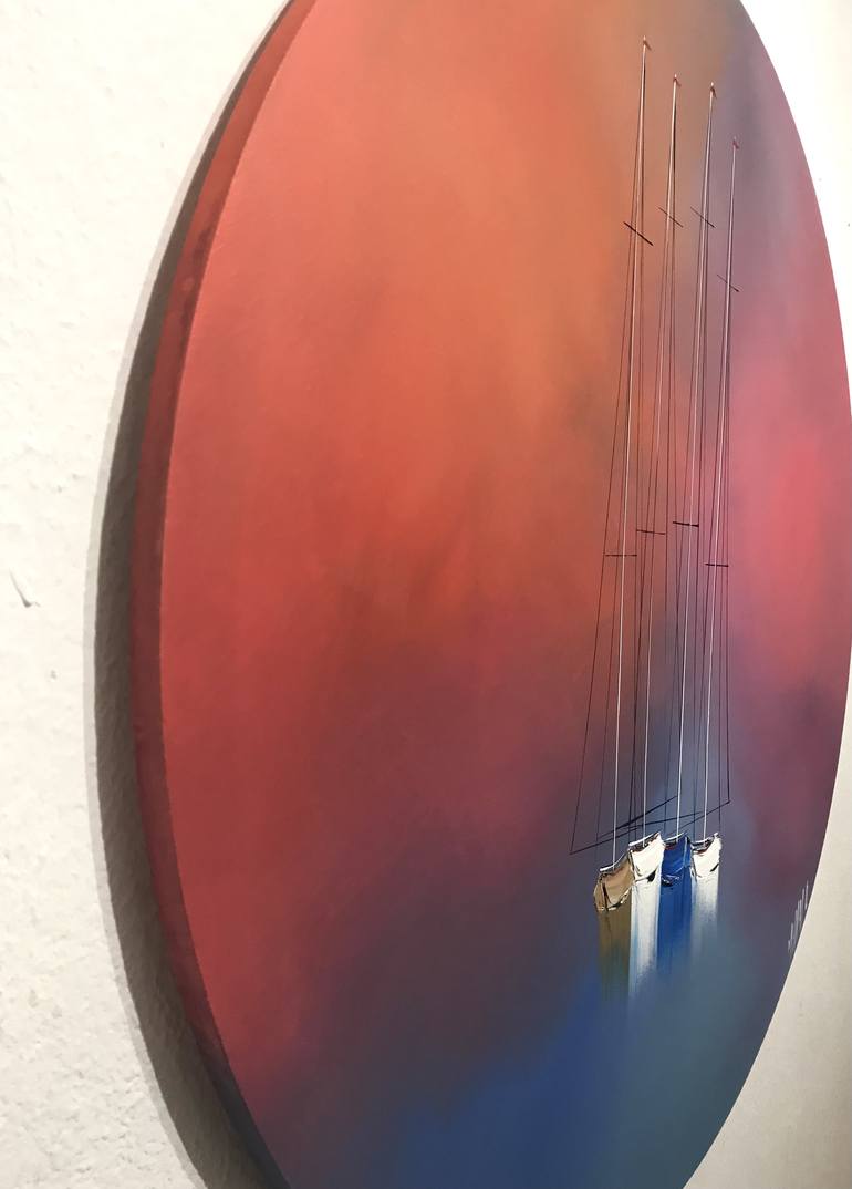 Original Impressionism Sailboat Painting by Olivier Messas