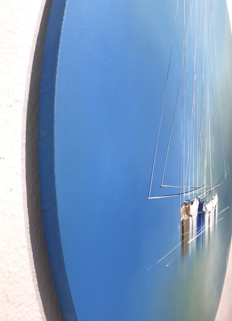 Original Figurative Sailboat Painting by Olivier Messas