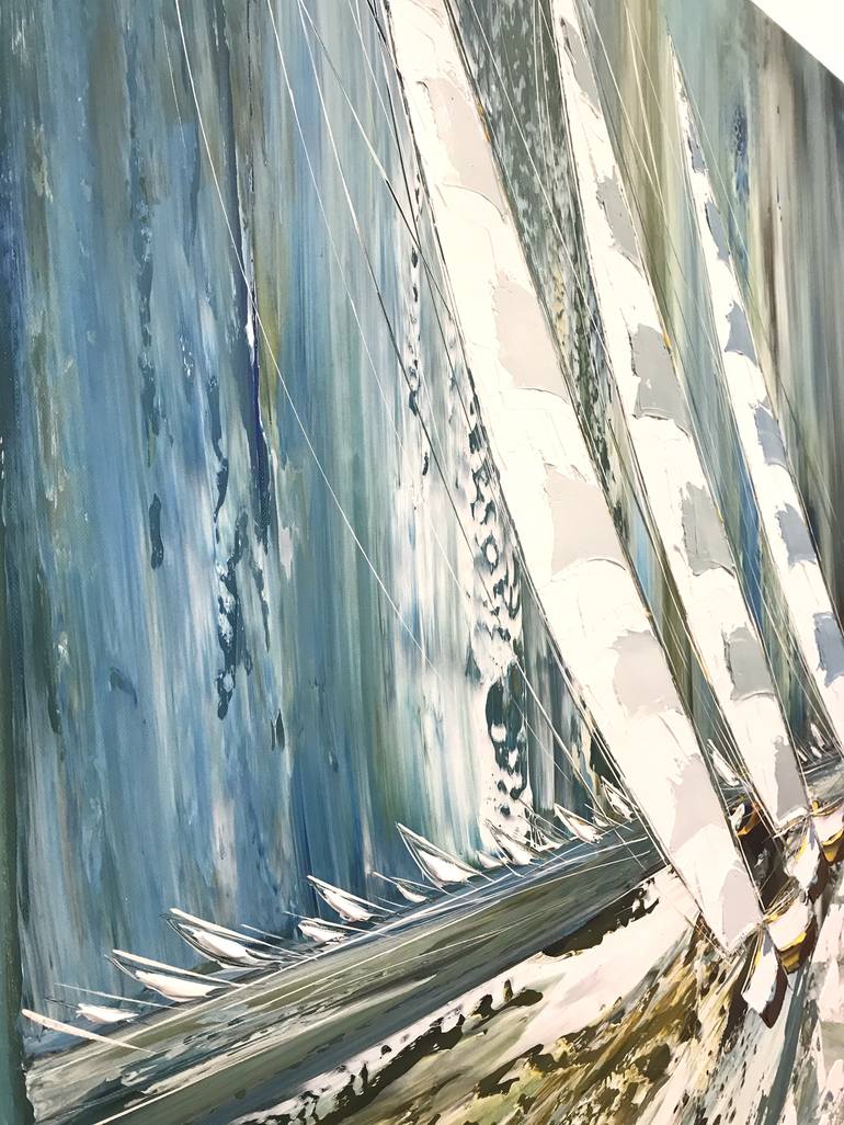 Original Figurative Sailboat Painting by Olivier Messas