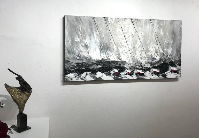 Original Abstract Boat Painting by Olivier Messas