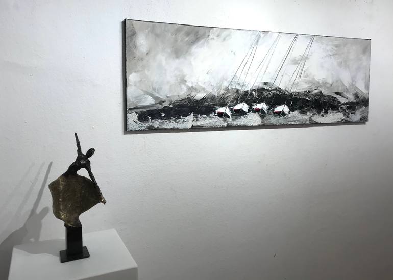 Original Abstract Boat Painting by Olivier Messas