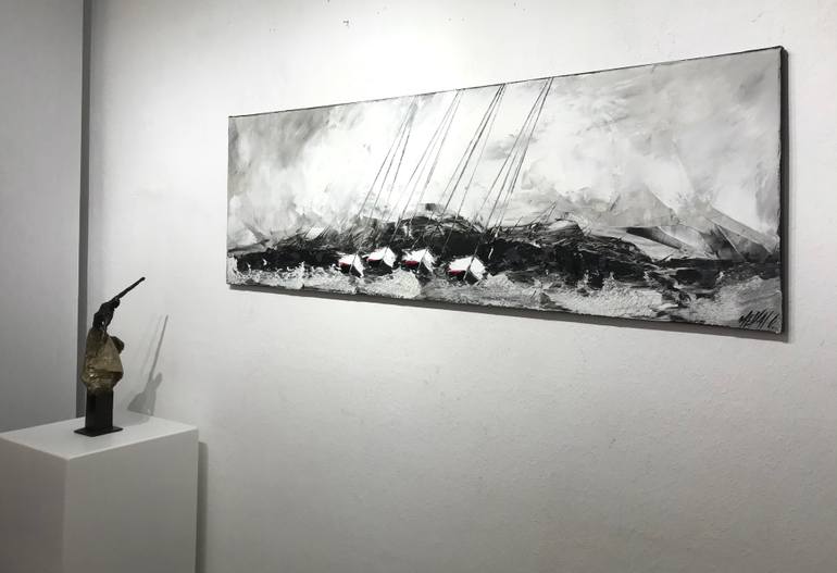 Original Abstract Boat Painting by Olivier Messas