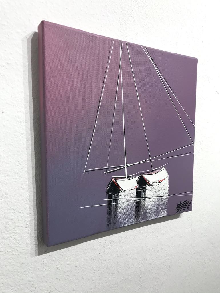 Original Figurative Sailboat Painting by Olivier Messas