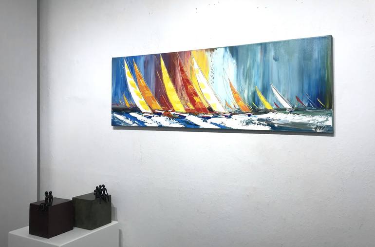 Original Sailboat Painting by Olivier Messas