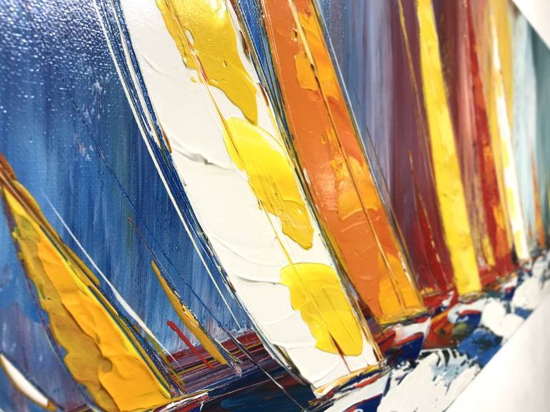 Original Figurative Sailboat Painting by Olivier Messas