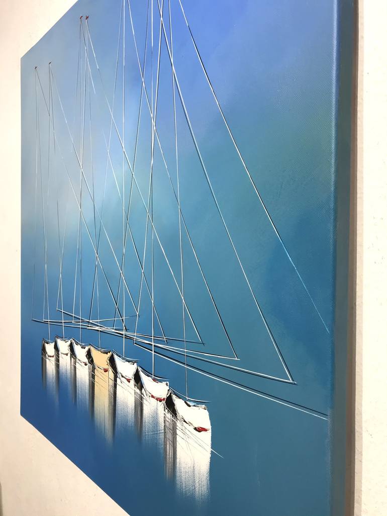 Original Figurative Sailboat Painting by Olivier Messas