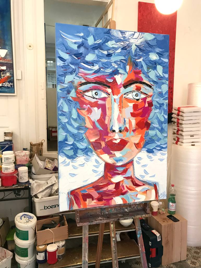 Original Cubism People Painting by Olivier Messas