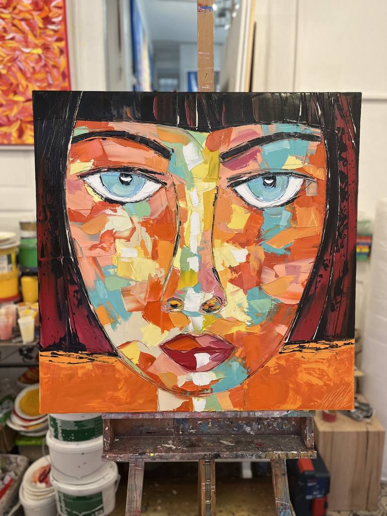 Original Pop Art Portrait Painting by Olivier Messas