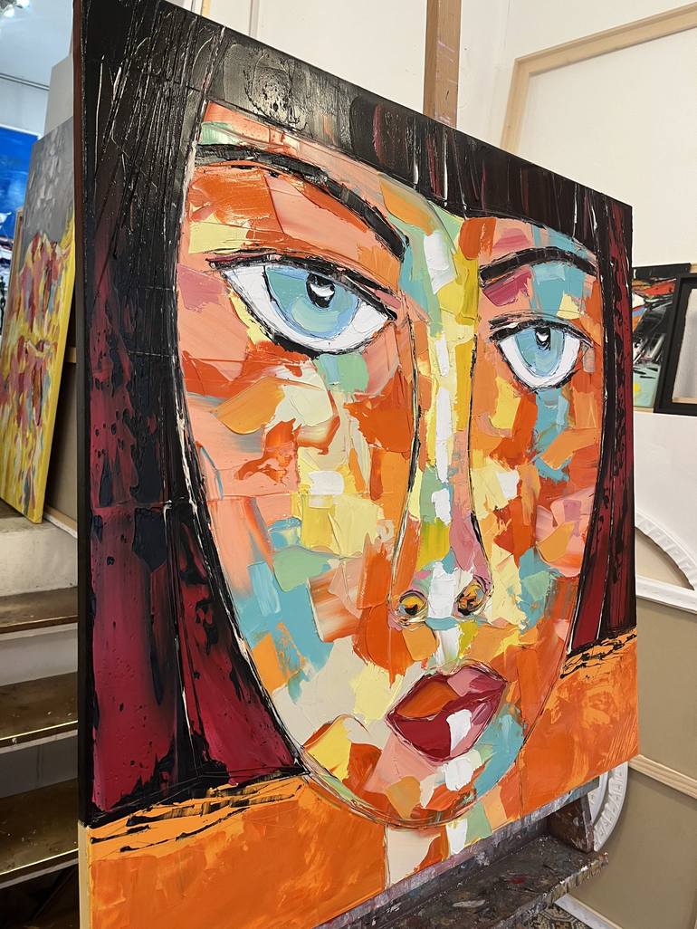 Original Pop Art Portrait Painting by Olivier Messas