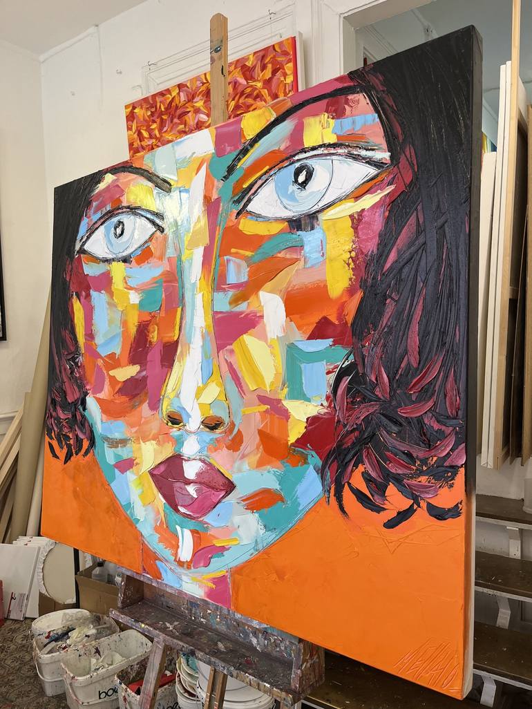 Original Pop Art Portrait Painting by Olivier Messas