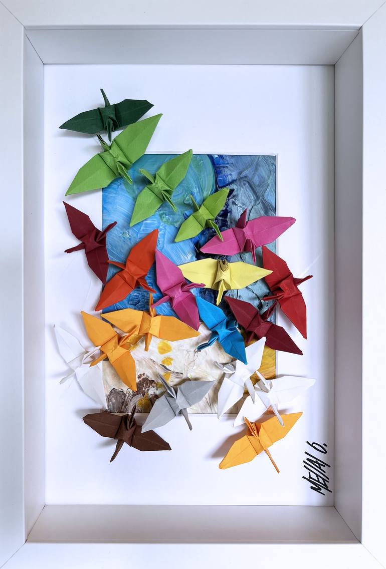 Original Cubism Airplane Collage by Olivier Messas